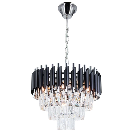 Żyrandol glamour czarno-chromowany 4-punktowy 6260/4 z serii TOLEDO - Lampy Elem